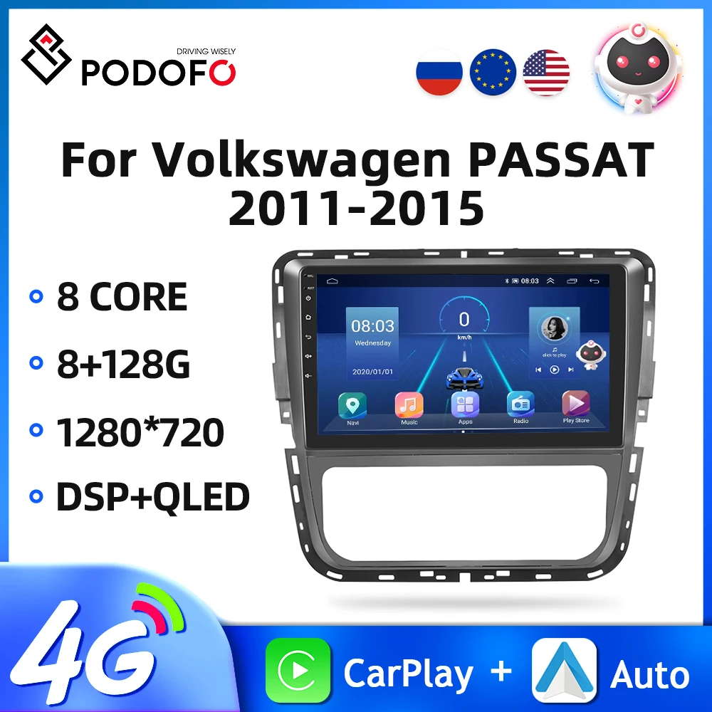 Podofo 2din Car Radio Wireless CarplayFor Volkswagen PASSAT 2011-2015 Android10 Car Multimedia Player Navigation GPS WIFI DSP EQ
Podofo 2din Car Radio Wireless CarplayFor Volkswagen PASSAT 2011-2015 Android10 Car Multimedia Player Navigation GPS WIFI DSP EQ