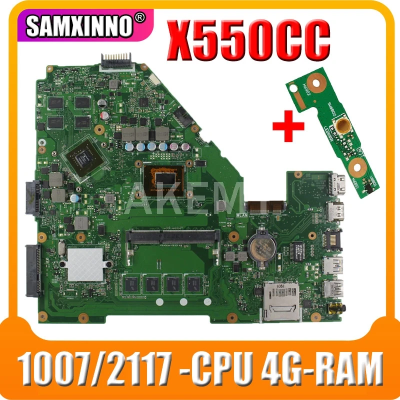 X550CC Laptop Motherboard For Asus R510C X550C A550C Y581C Motherboard 1007/2117 -CPU 4G-RAM GT720M-GPU Mainboard 100% Test Ok
X550CC Laptop Motherboard For Asus R510C X550C A550C Y581C Motherboard 1007/2117 -CPU 4G-RAM GT720M-GPU Mainboard 100% Test Ok