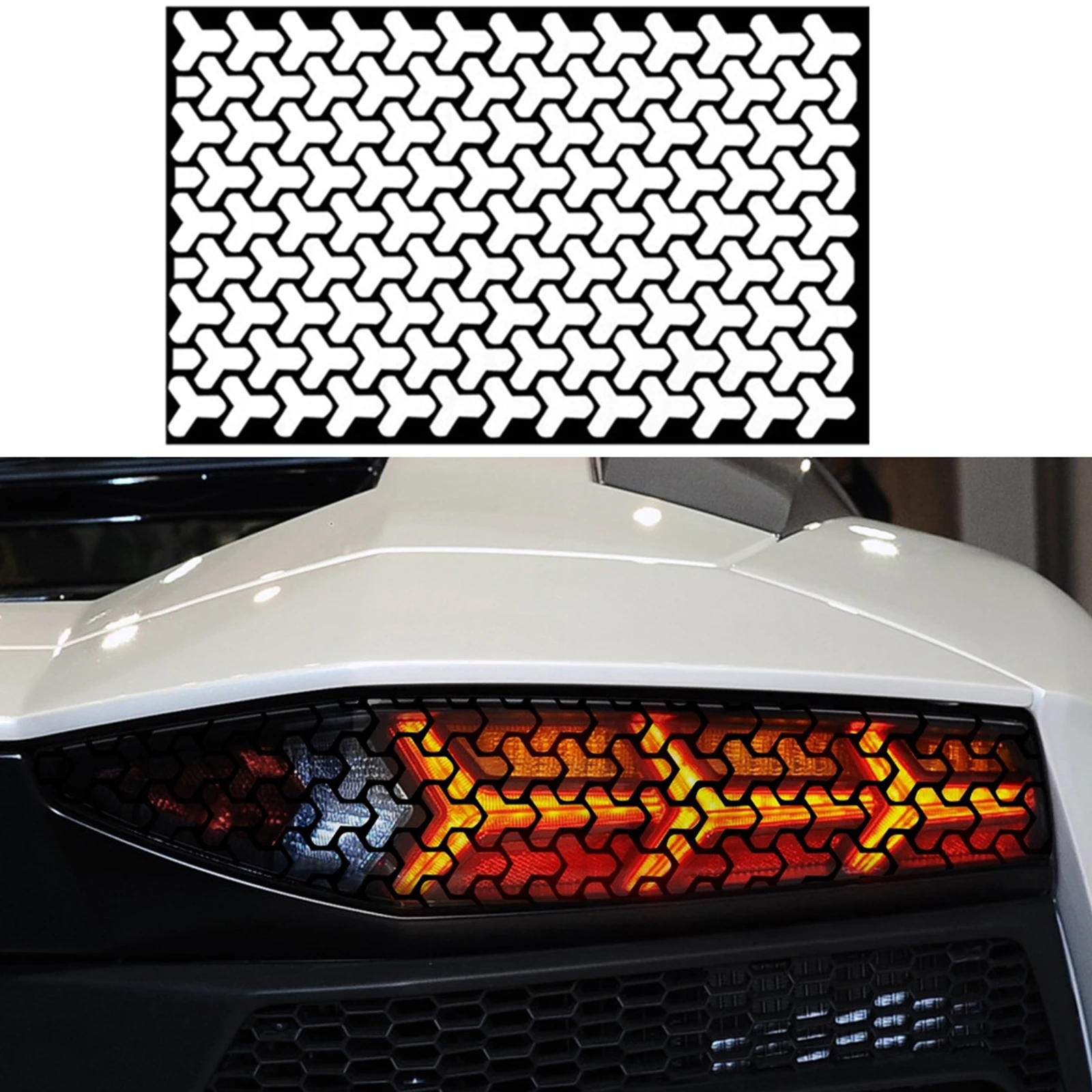 2Pcs Car Rear Tail Light Honeycomb Gaphic Stickers Hollow Auto Lamp Light Film Taillight Lamp Cover Shield 48*30cm
2Pcs Car Rear Tail Light Honeycomb Gaphic Stickers Hollow Auto Lamp Light Film Taillight Lamp Cover Shield 48*30cm