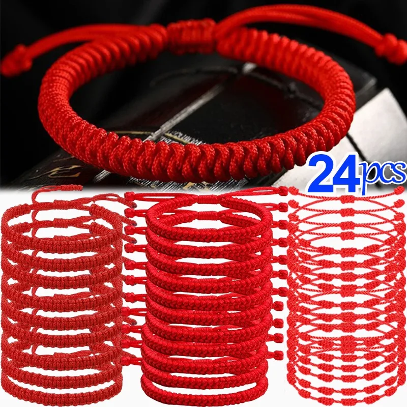 2-48pcs Handmade 7 Knots Red String Bracelet for Lover Protection Lucky Amulet and Friendship Braid Rope Wristband Jewelry Gifts
2-48pcs Handmade 7 Knots Red String Bracelet for Lover Protection Lucky Amulet and Friendship Braid Rope Wristband Jewelry Gifts