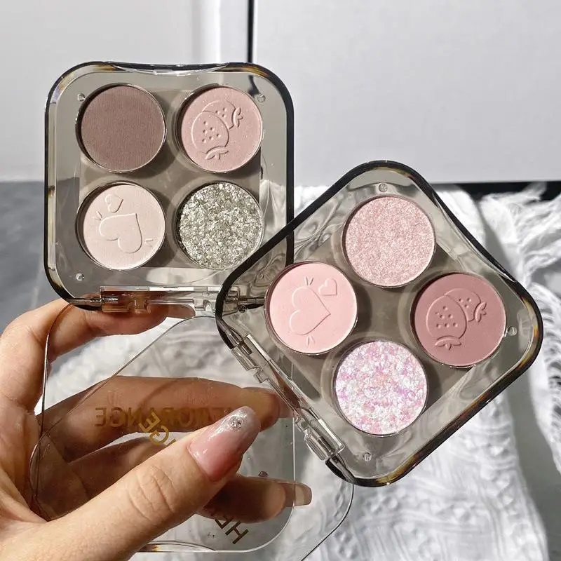 4 Colors Eye Shadow Plate Pink Green Color Matte Glitter Eyeshadow Palette Easy To Color Pearlescent Eye Shadow Pigment Cosmetic
4 Colors Eye Shadow Plate Pink Green Color Matte Glitter Eyeshadow Palette Easy To Color Pearlescent Eye Shadow Pigment Cosmetic