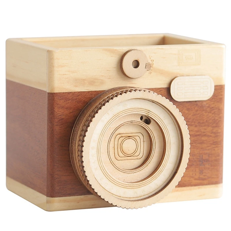 Desktop Pencil Holder, Remote Control Storage Stand, Creative Retro Wooden Camera-Shaped Pen Holder
Desktop Pencil Holder, Remote Control Storage Stand, Creative Retro Wooden Camera-Shaped Pen Holder