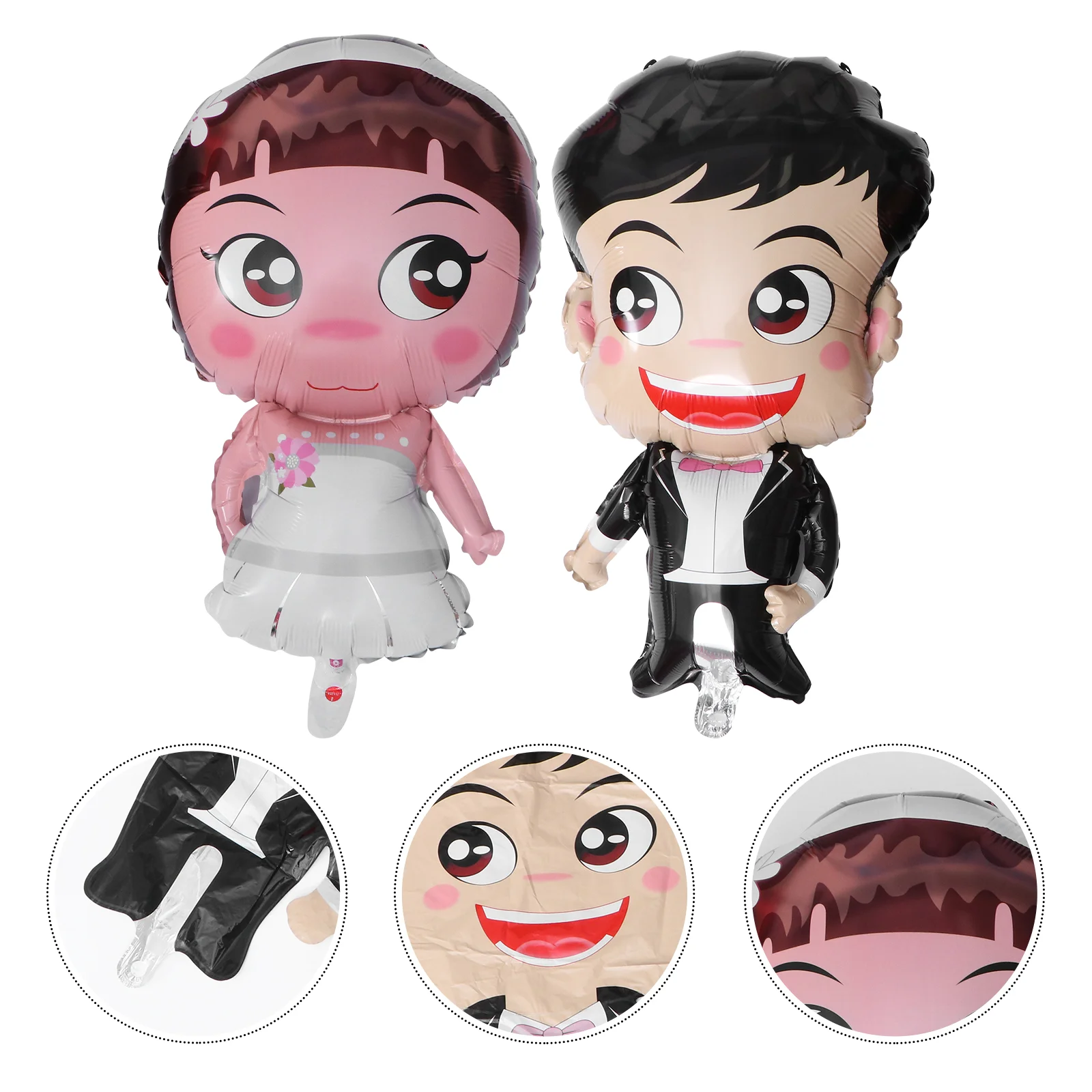 Toyvian 2pcs Large Size Cartoon Foil Balloons for Wedding Decoration (Bride and Groom) 
Toyvian 2pcs Large Size Cartoon Foil Balloons for Wedding Decoration (Bride and Groom)