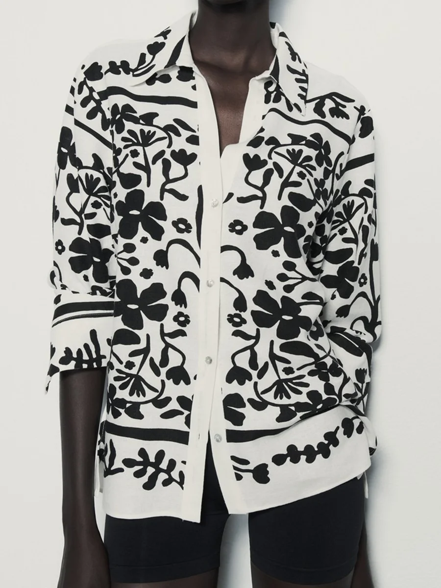 Женская однобортная рубашка с отложным воротником, винтажная Повседневная Блузка с длинным рукавом и цветочным принтом, осень 2023
Женская однобортная рубашка с отложным воротником, винтажная Повседневная Блузка с длинным рукавом и цветочным принтом, осень 2023