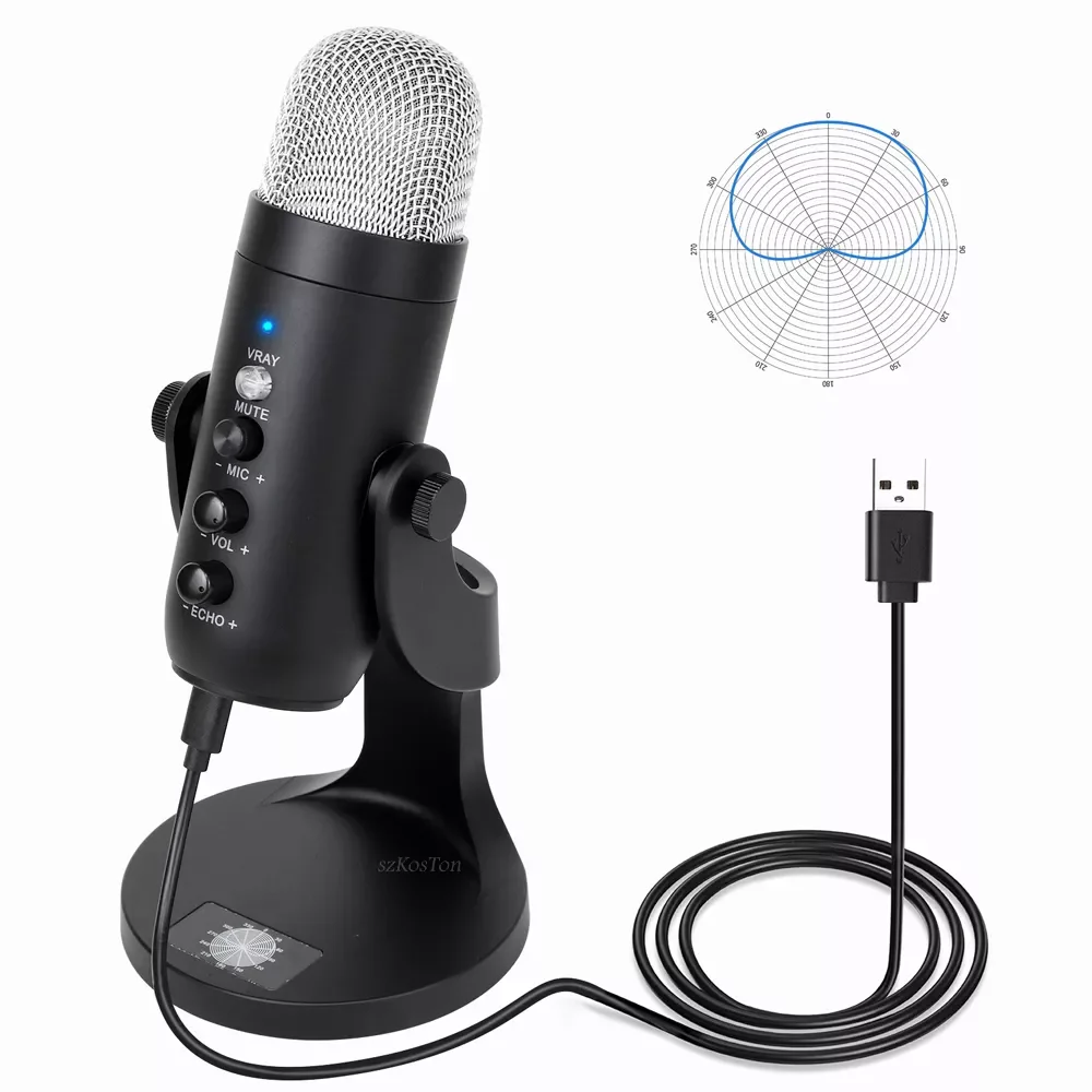 USB Condenser Microphone for PC Computer Podcasting Recording Microphone Gaming Streaming studio mic For YouTube
USB Condenser Microphone for PC Computer Podcasting Recording Microphone Gaming Streaming studio mic For YouTube