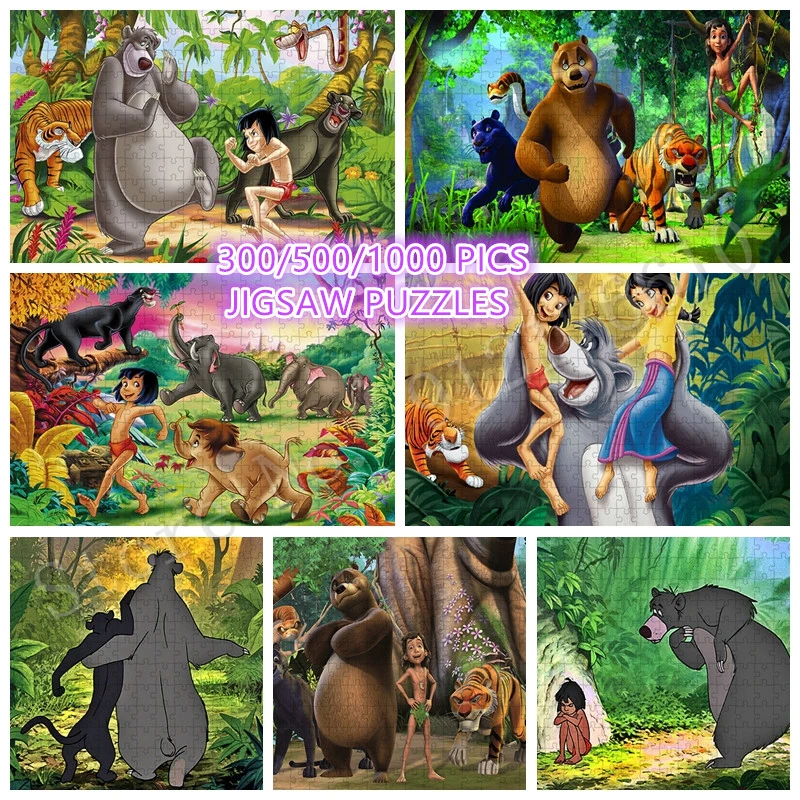 

The Jungle Book Cartoon Tarzan Jigsaw Puzzle for Adult Disney Movies Tattoos 300/500/1000 Pics Puzzles Decompression Game Decor