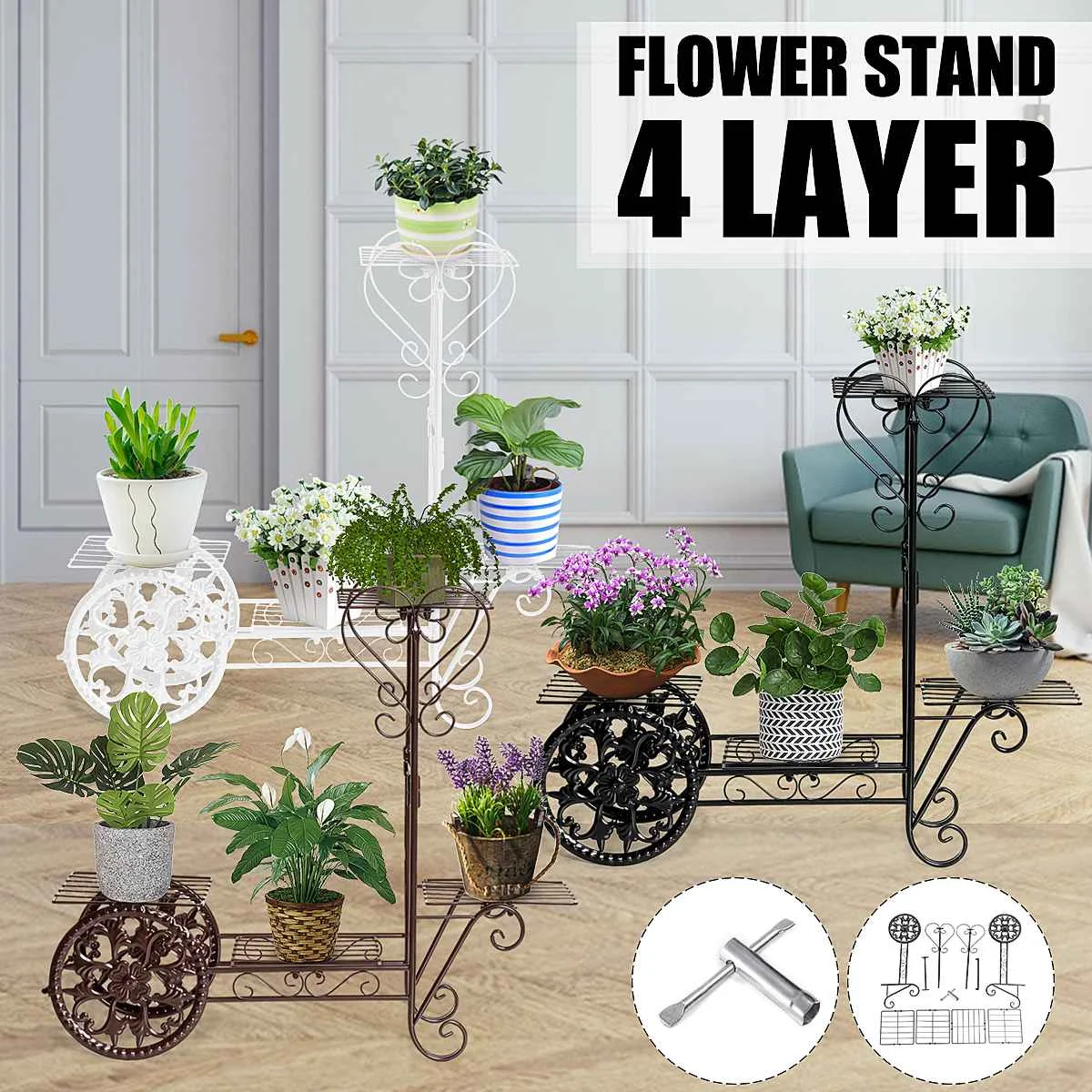 4 Metal Plant Stand Support Flowers Holder Metal Flower Stand Flower Display Shelf Garden Patio Indoor Outdoor Flower Pot Stand
4 Metal Plant Stand Support Flowers Holder Metal Flower Stand Flower Display Shelf Garden Patio Indoor Outdoor Flower Pot Stand