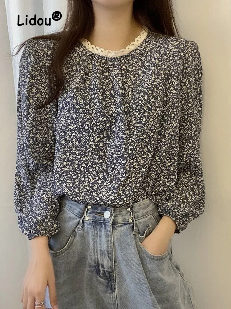 Elegance Lace Patchwork Floral Blouse Women New Long Sleeve O-collar Loose Office Fashion Temperament Chiffon Pullover Shirt
Elegance Lace Patchwork Floral Blouse Women New Long Sleeve O-collar Loose Office Fashion Temperament Chiffon Pullover Shirt
