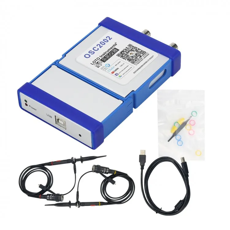 OSC2002 2 Channel 1GS/s Sampling Rate 50MHz Bandwidth Handheld USB Oscilloscope
OSC2002 2 Channel 1GS/s Sampling Rate 50MHz Bandwidth Handheld USB Oscilloscope