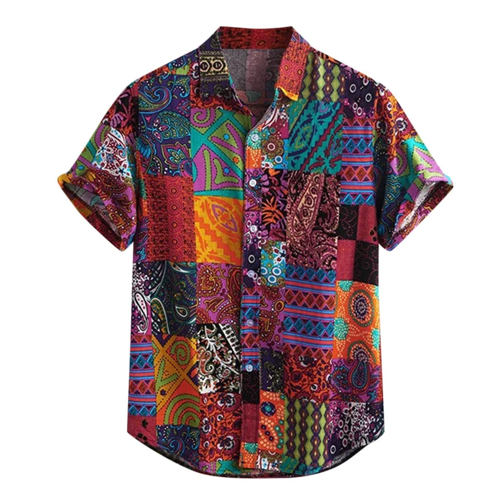 Summer Retro Men's Casual Shirt Loose Buttons Short Sleeve Print Button Top Men Slim Fit Beach Hawaiian Shirt Camisas Hombre
Summer Retro Men's Casual Shirt Loose Buttons Short Sleeve Print Button Top Men Slim Fit Beach Hawaiian Shirt Camisas Hombre