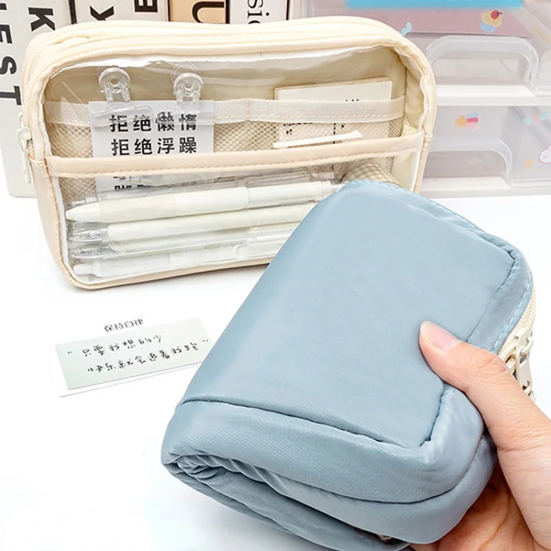 Transparent Large Capacity Pencil Bag Girl Stationery Holder Box Pen Case Student Zipper Pencil Pouch Children School Supplies
Transparent Large Capacity Pencil Bag Girl Stationery Holder Box Pen Case Student Zipper Pencil Pouch Children School Supplies