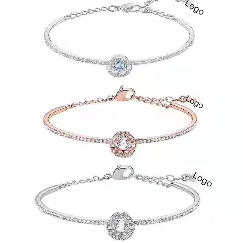 

Fashion Jewelry SWA New SPARKLING DANCE Bracelet Fresh And Vibrant Crystal Round Decoration Female Elegant Romantic Jewelry Gift