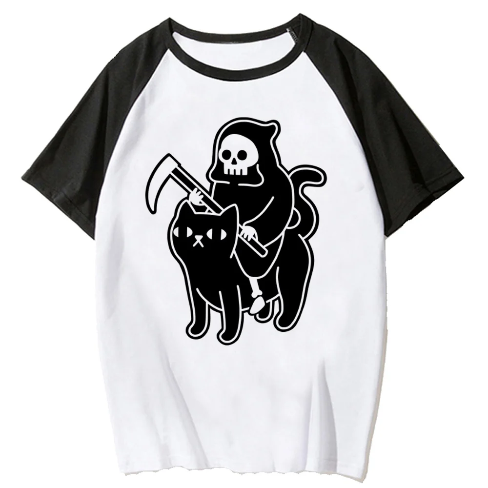Женская футболка в японском стиле Харадзюку, с изображением черной кошки
Женская футболка в японском стиле Харадзюку, с изображением черной кошки