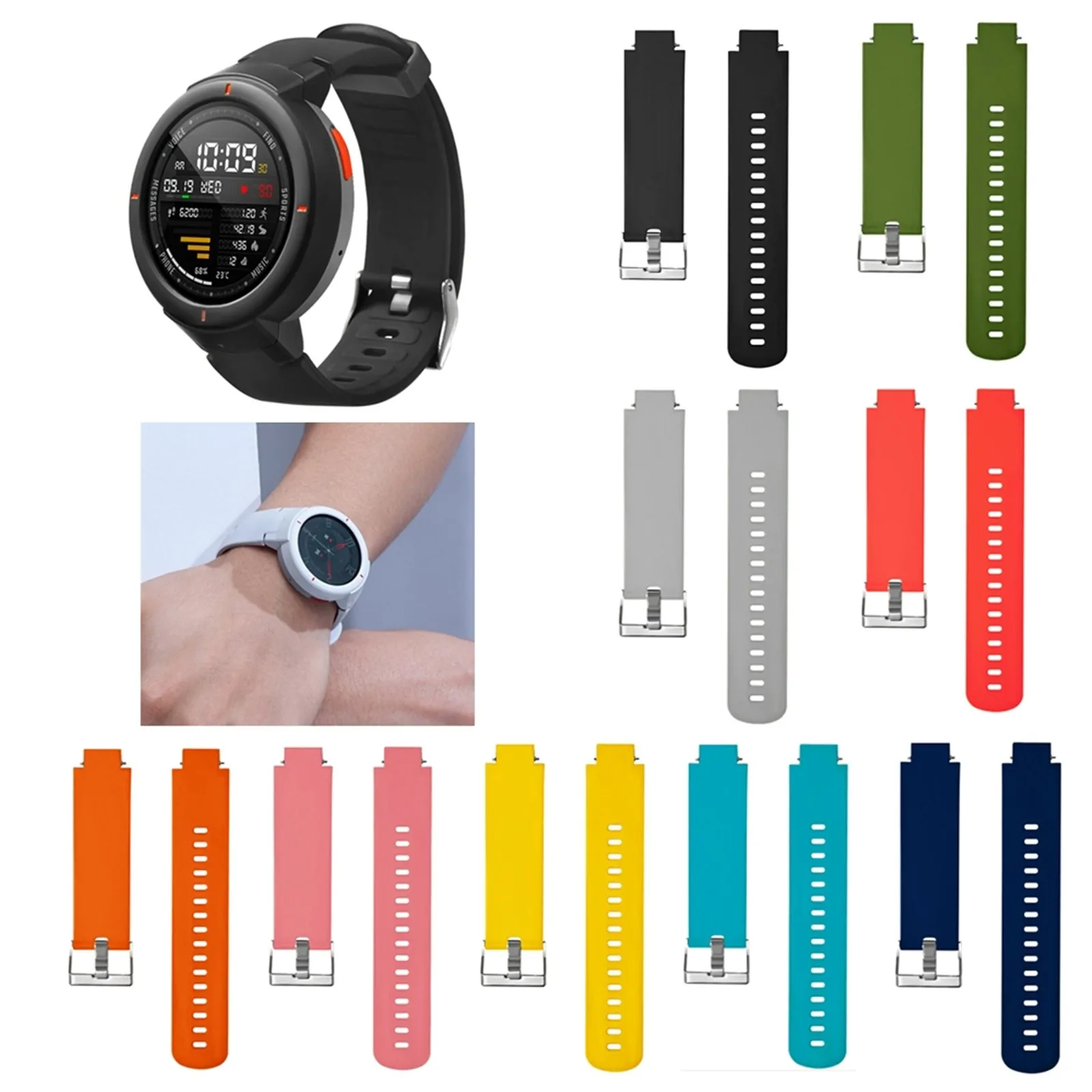 Suitable ForHuami Watch 3 Monochrome Silicone Replacement Strap Wristband 
Suitable ForHuami Watch 3 Monochrome Silicone Replacement Strap Wristband