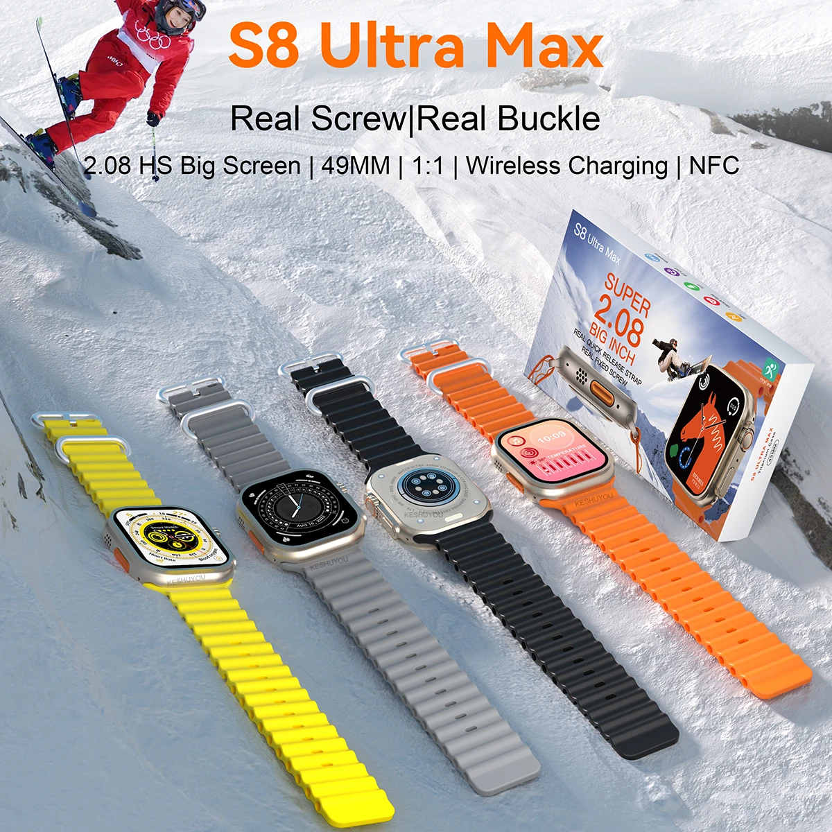 S8 Ultra Max NFC Smartwatch Series 8 Answer Call 1:1 49mm Size 2.08" Screen 63+ Sports Men Smart Watch Women Gift Weather 2023
S8 Ultra Max NFC Smartwatch Series 8 Answer Call 1:1 49mm Size 2.08" Screen 63+ Sports Men Smart Watch Women Gift Weather 2023