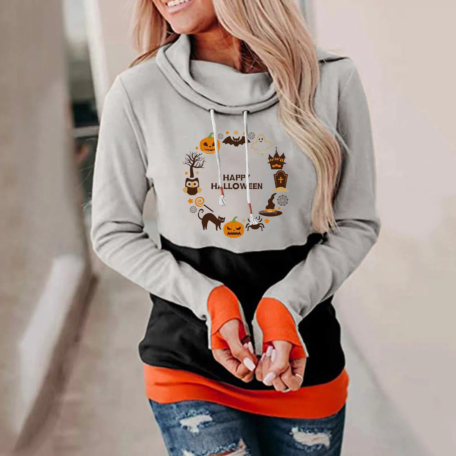 Women Halloween Printing Sweatshirt Casual Long Sleeve Hooded Loose Women's Cropped Sweatshirt Women Full Zip Lightweight Hoodie
Women Halloween Printing Sweatshirt Casual Long Sleeve Hooded Loose Women's Cropped Sweatshirt Women Full Zip Lightweight Hoodie