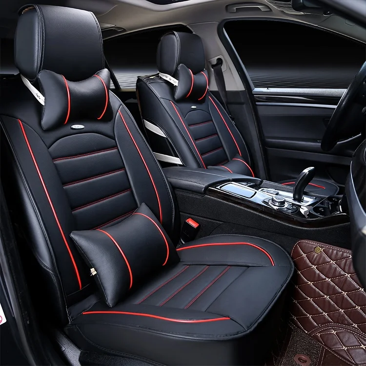 

waterproof logo luxury Customized 5-Seat Sedan SUV Car Seat Cover Protector+Cushions Front & Rear Full Set+Pillows