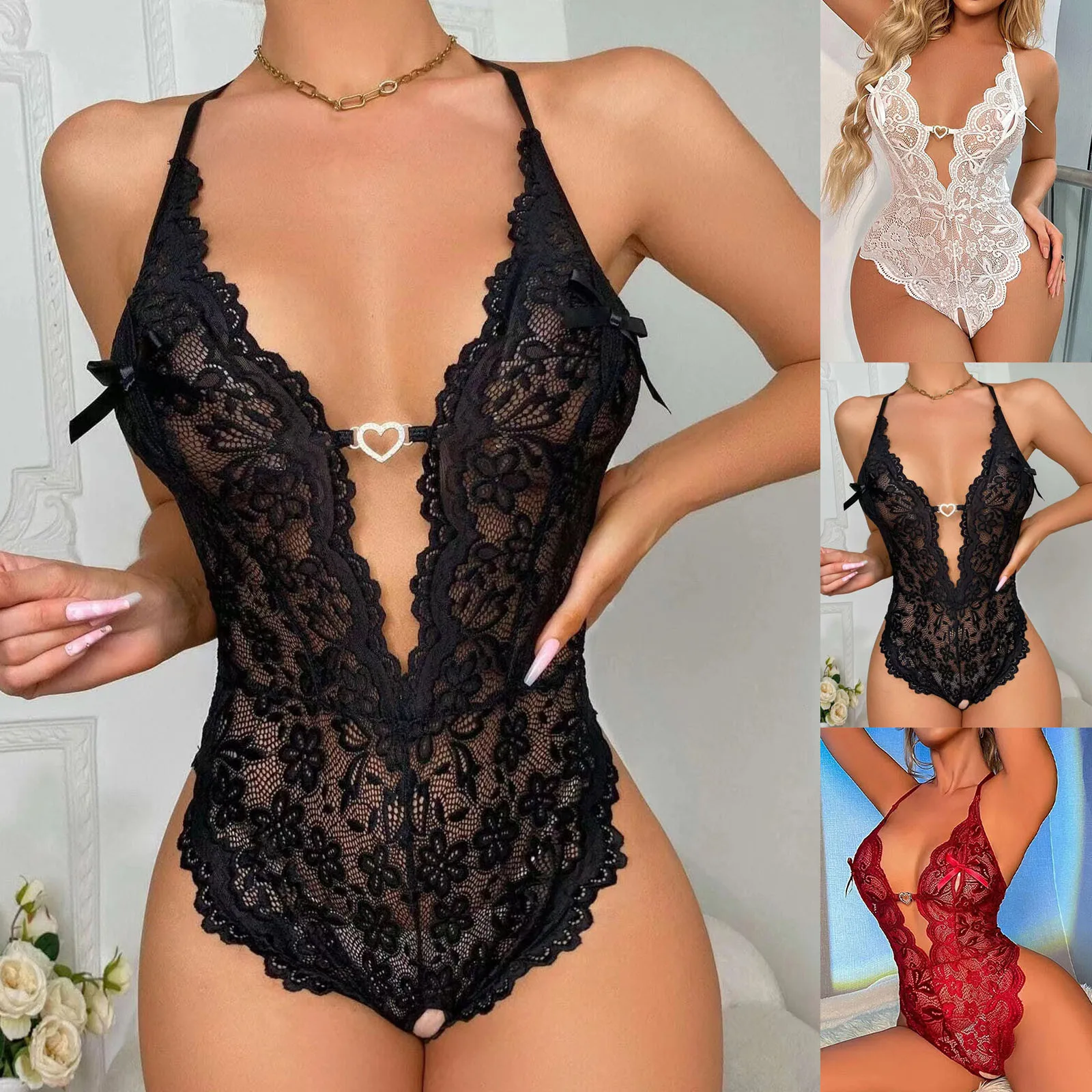 Women's Erotic Lace Teddy Lingerie Bodysuits Push Up Bras Sexy Exotic Clothing Lace Bow Ladies Pajamas ty Babydoll Bodysuits
Women's Erotic Lace Teddy Lingerie Bodysuits Push Up Bras Sexy Exotic Clothing Lace Bow Ladies Pajamas ty Babydoll Bodysuits