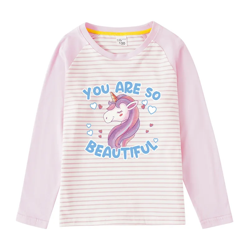 Spring Autumn New Children's Raglan Long Sleeve T-Shirts Girls Stripe Cartoon Horse Print Cotton Tops Korean Casual Kids T-shirt
Spring Autumn New Children's Raglan Long Sleeve T-Shirts Girls Stripe Cartoon Horse Print Cotton Tops Korean Casual Kids T-shirt