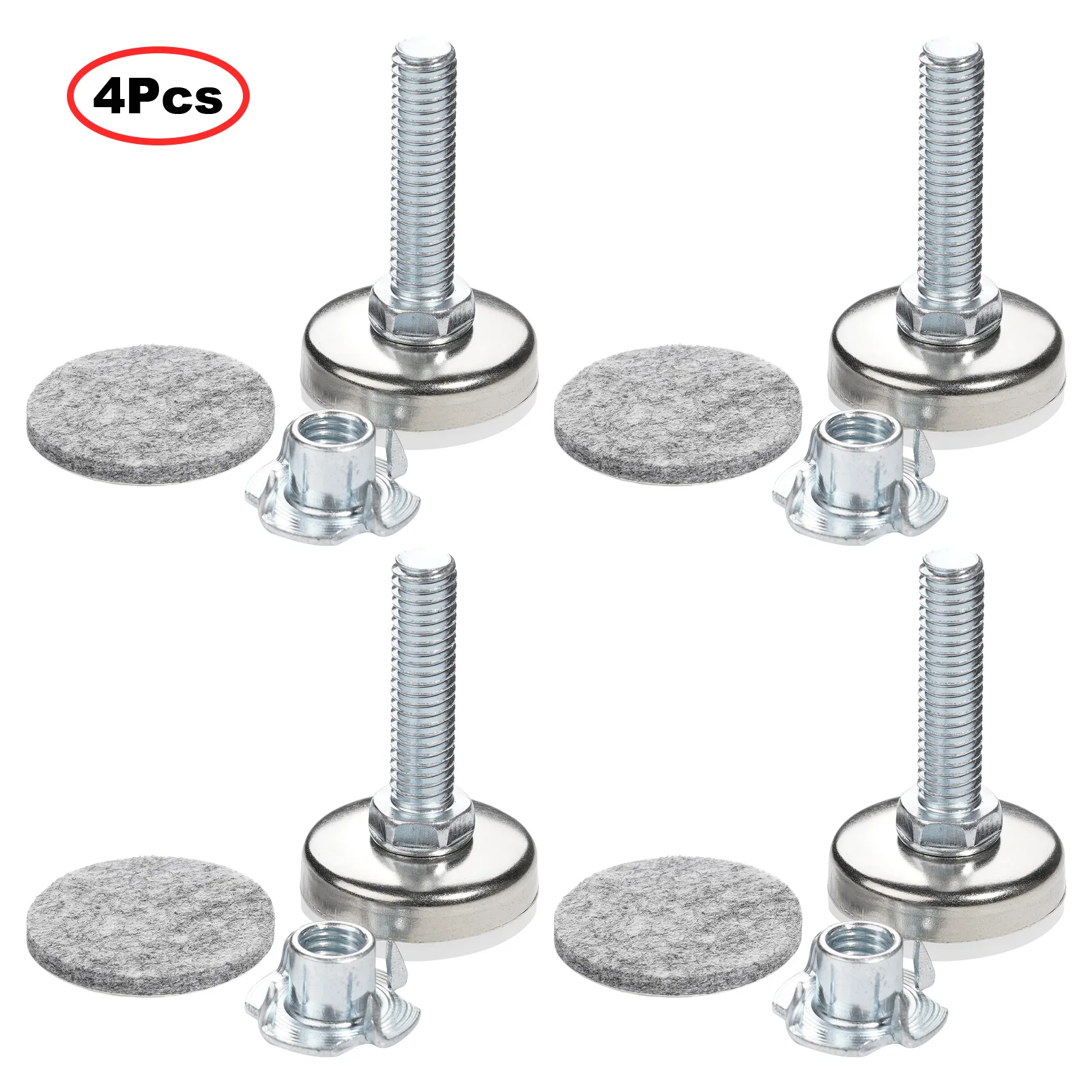 4Pcs Thread Furniture Levelers Adjustable Leveling Legs Glide for Tables Chairs Cabinets with Self-Adhesive Felt Bottom Pads
4Pcs Thread Furniture Levelers Adjustable Leveling Legs Glide for Tables Chairs Cabinets with Self-Adhesive Felt Bottom Pads