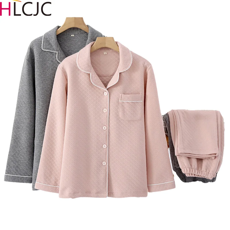 2022 Winter Cotton Air Layer Couple Home Clothes Men Long Sleeve Trousers Leisure Solid Pajama Set Thick Warm Pajamas for Women
2022 Winter Cotton Air Layer Couple Home Clothes Men Long Sleeve Trousers Leisure Solid Pajama Set Thick Warm Pajamas for Women