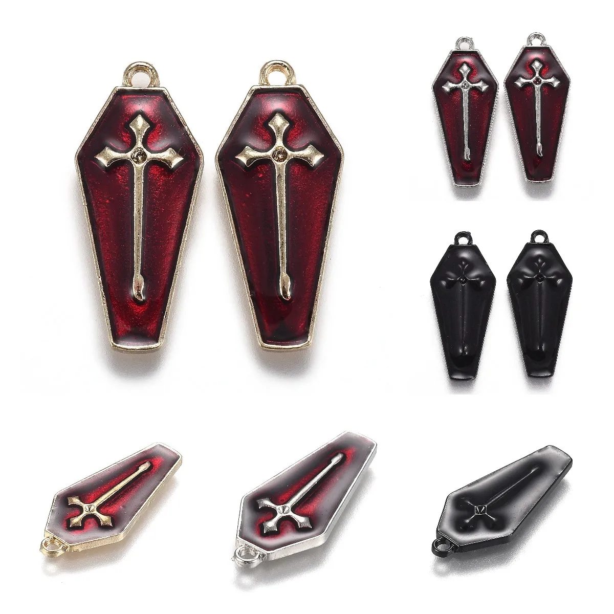 Pandahall 100Pcs Black Coffin with Cross Halloween Theme Alloy Enamel Pendants For Bracelet Earring Necklace Jewelry Making Gift
Pandahall 100Pcs Black Coffin with Cross Halloween Theme Alloy Enamel Pendants For Bracelet Earring Necklace Jewelry Making Gift