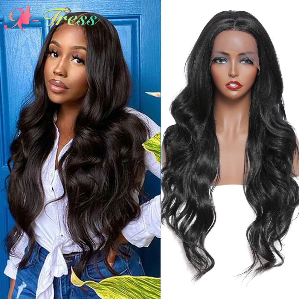 Synthetic Lace Front Wigs for Black Women Natural Black 28inch Long Body Wave Middle Part Lace Wig Heat Resistant Fiber X-TRESS
Synthetic Lace Front Wigs for Black Women Natural Black 28inch Long Body Wave Middle Part Lace Wig Heat Resistant Fiber X-TRESS