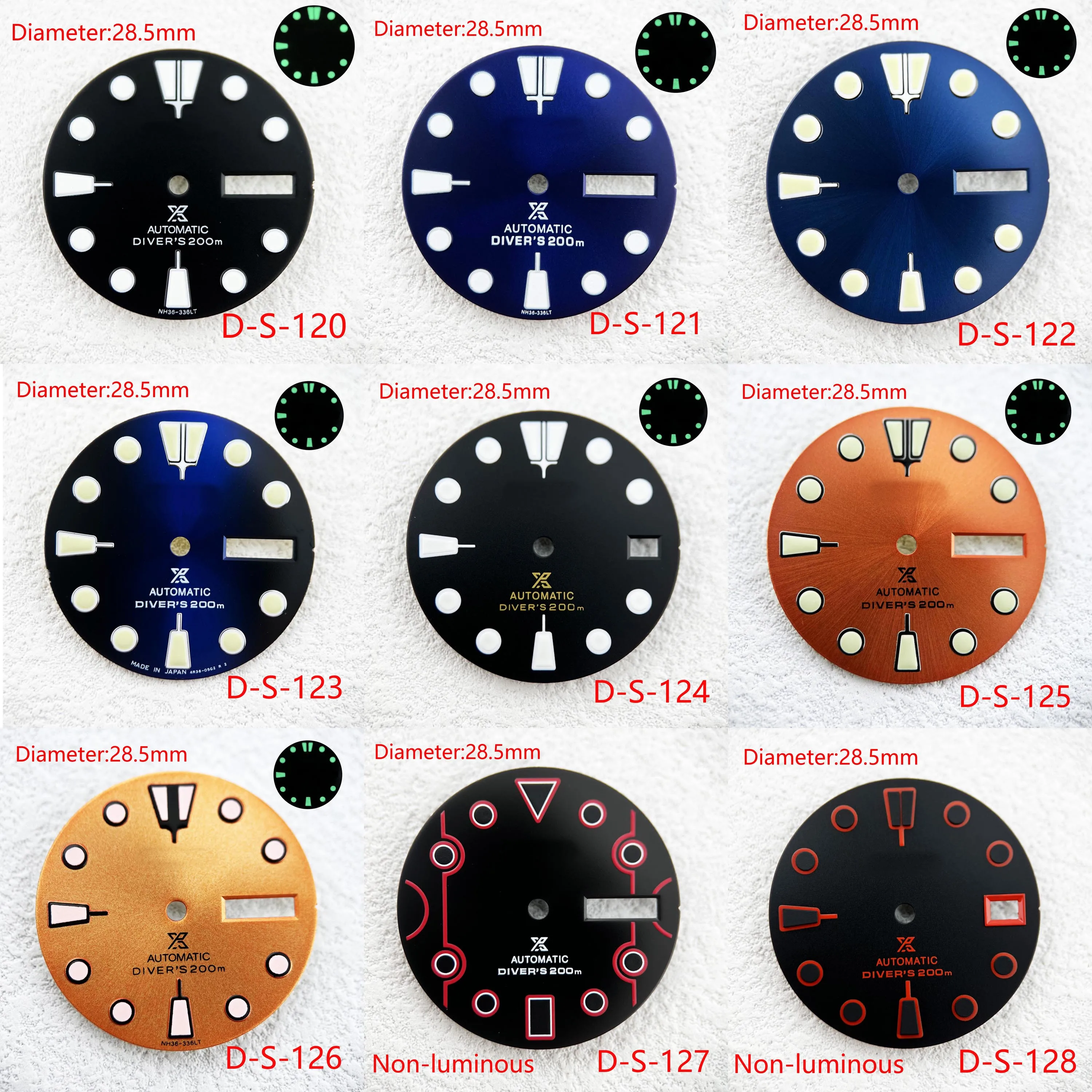 SKX007/SUB 28,5 мм зеленый/синий светящийся циферблат часы аксессуары для NH35 NH36 автоматический механизм с логотипом S настраиваемый логотип
SKX007/SUB 28,5 мм зеленый/синий светящийся циферблат часы аксессуары для NH35 NH36 автоматический механизм с логотипом S настраиваемый логотип