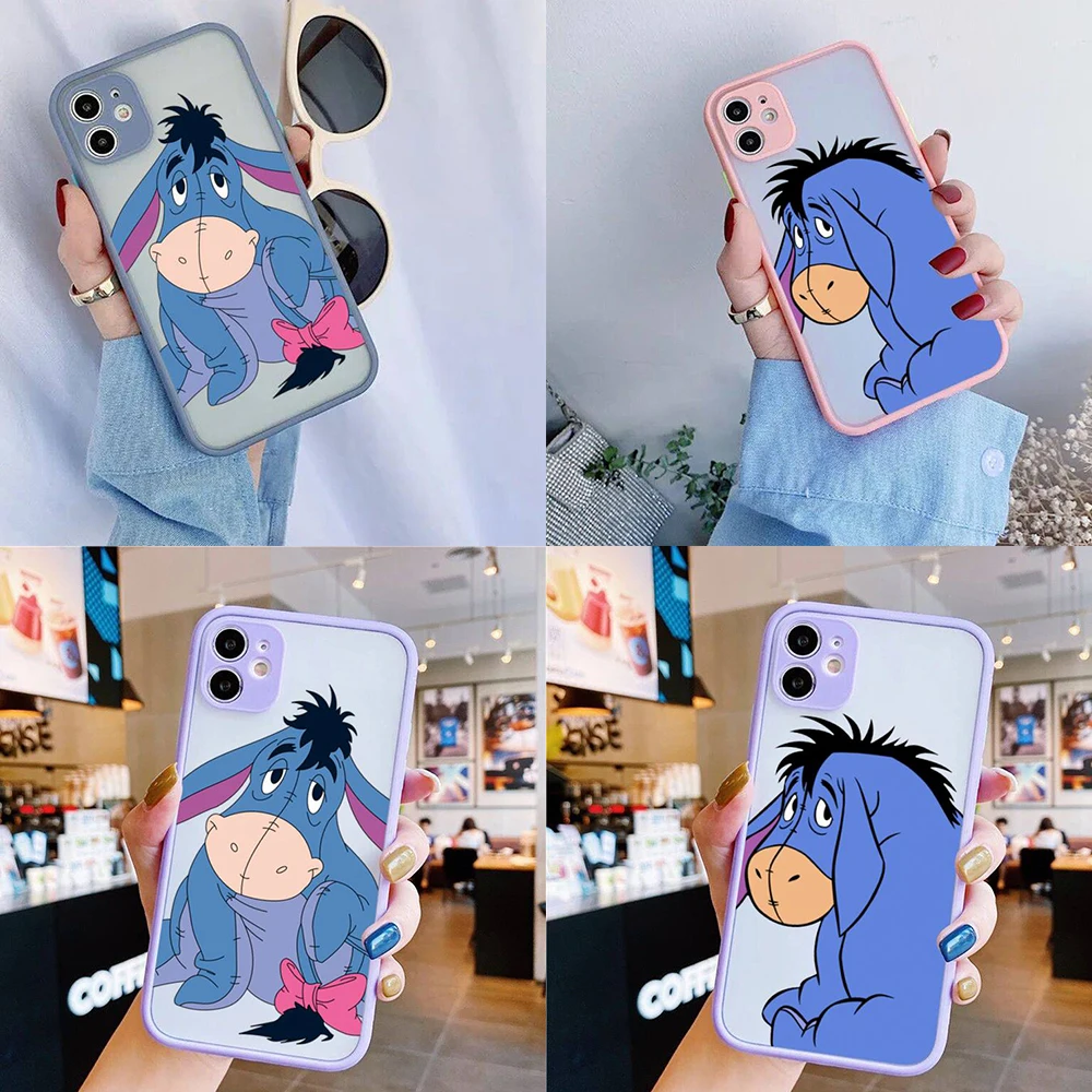 

disney eeyore Phone Case For iphone 13 12 11 Pro Max Mini XS 8 7 Plus X SE 2020 XR Matte Transparent Cover