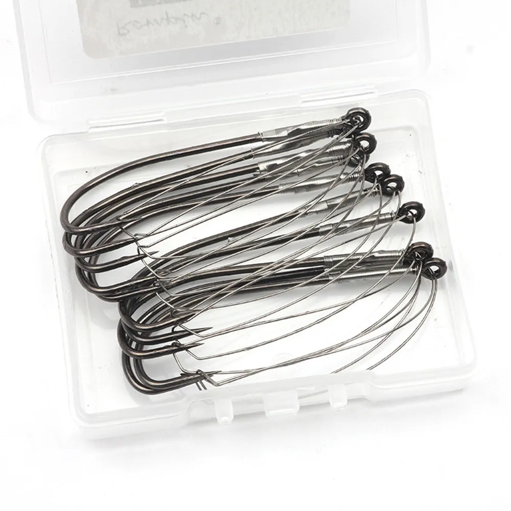 10pcs/box Weedless Barbed Fishing Hooks Bass Single Worm Hook Lure Bait Holder Fishing Durable Baits Accessories
10pcs/box Weedless Barbed Fishing Hooks Bass Single Worm Hook Lure Bait Holder Fishing Durable Baits Accessories