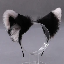 Lolita Animal Cat Fox Ear Hair Hoops Cosplay Faux Fur Hairband Girls Halloween Anime Headbands Headwear Hair Accessories