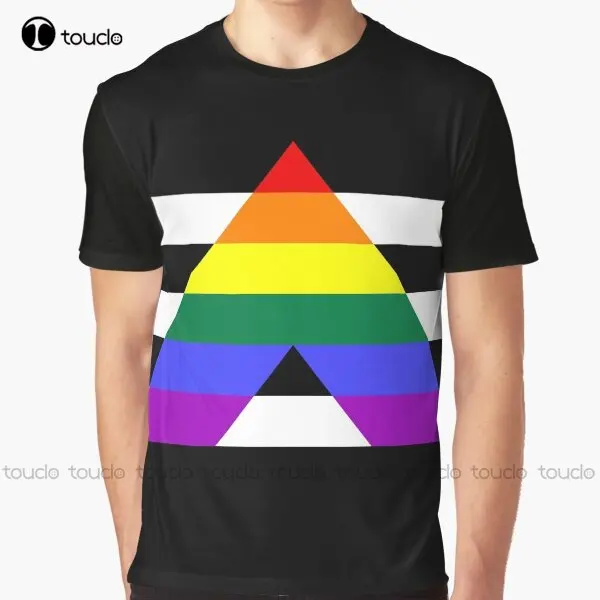 

Straight Ally Pride Flag Graphic T-Shirt Custom Aldult Teen Unisex Digital Printing Tee Shirts Funny Art Streetwear Cartoon Tee