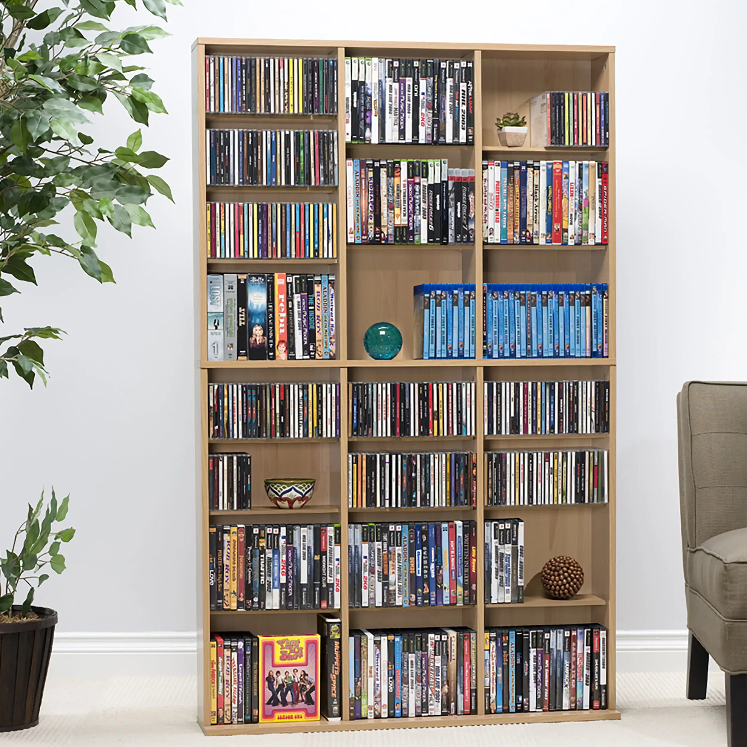 37"x60" Oskar Adjustable Wood Media Storage Shelf Bookcase (360 DVDs, 756 CDs), Maple
37"x60" Oskar Adjustable Wood Media Storage Shelf Bookcase (360 DVDs, 756 CDs), Maple