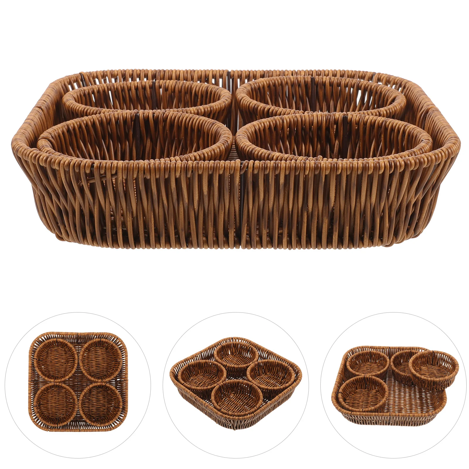 Rattan Storage Basket Restaurant Baskets Fruit and Vegetable Living Room Large Pp Compartments
Rattan Storage Basket Restaurant Baskets Fruit and Vegetable Living Room Large Pp Compartments