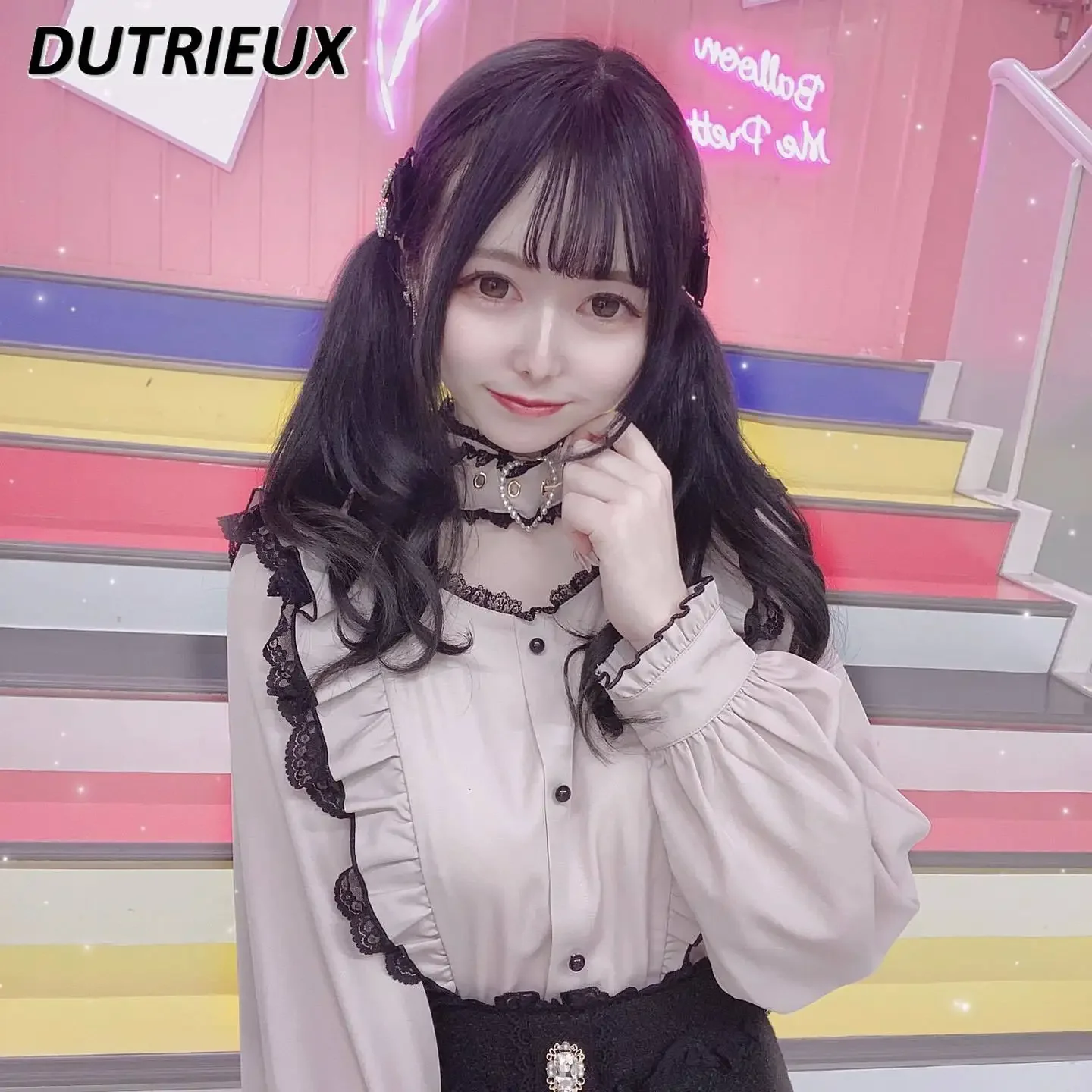 Japanese Style Ruffled Love Neck Band Bottoming Shirt Women Lolita Sweet Cute Doll Collar Long Sleeve Top Autumn New Blusas Tops
Japanese Style Ruffled Love Neck Band Bottoming Shirt Women Lolita Sweet Cute Doll Collar Long Sleeve Top Autumn New Blusas Tops