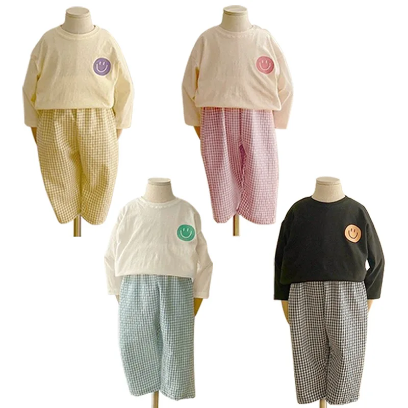 Toddler Boy Long Sleeves T-shirt Thin Soft Tops And Soft Loose Plaid Wide Leg Pants 2pc Set Baby Girl Sweet Suits
Toddler Boy Long Sleeves T-shirt Thin Soft Tops And Soft Loose Plaid Wide Leg Pants 2pc Set Baby Girl Sweet Suits