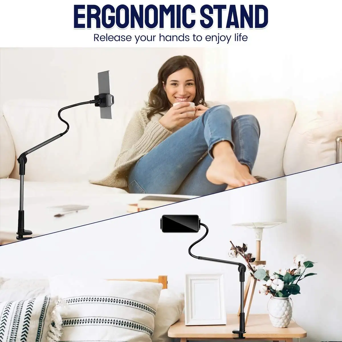 Flexible Long Arm Lazy Holder Mobile Phone Stand Holder Tablet Clip Bracket for Smart Phone Tablet Bed Desk Desktop Office
Flexible Long Arm Lazy Holder Mobile Phone Stand Holder Tablet Clip Bracket for Smart Phone Tablet Bed Desk Desktop Office