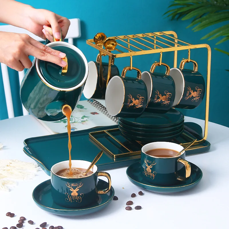 

Pretty Breakfast Beautiful Mugs Coffee Cup Espresso Porcelain Tea Cup Set Luxury Tableware Afternoon Tea Taza Ceramica Drinkware