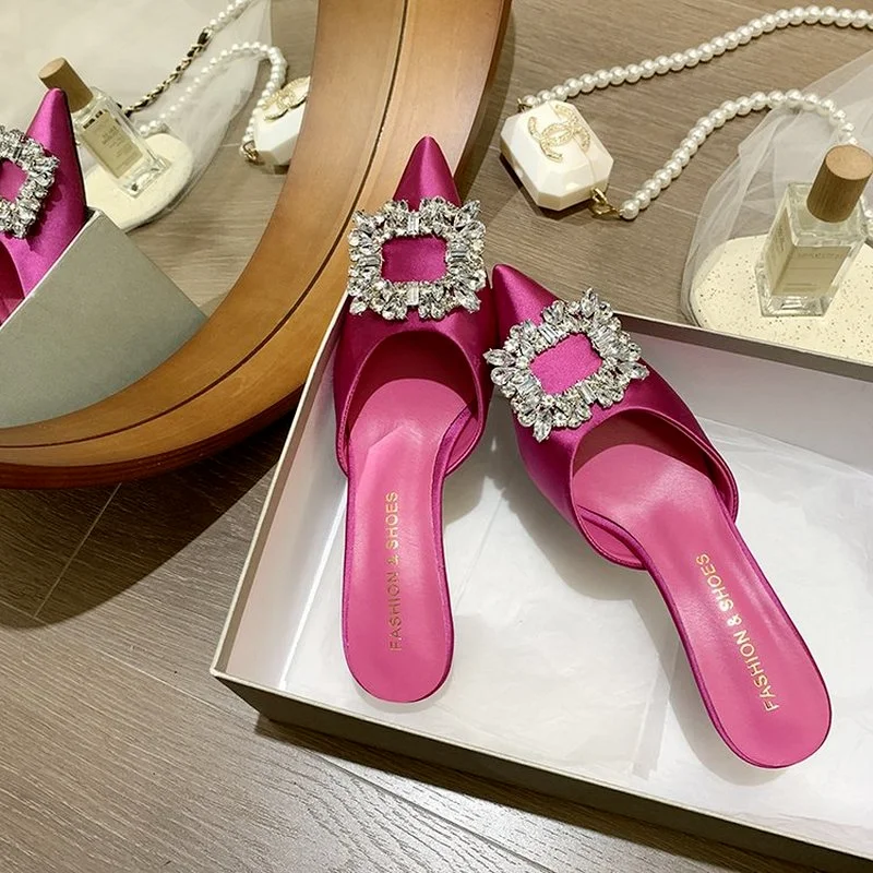 Women Slippers 2023 Pointed Toe Mules Women Square Rhinestone Women's Sandals Sexy Thin Heels Party Slippers Modern Slippers
Women Slippers 2023 Pointed Toe Mules Women Square Rhinestone Women's Sandals Sexy Thin Heels Party Slippers Modern Slippers