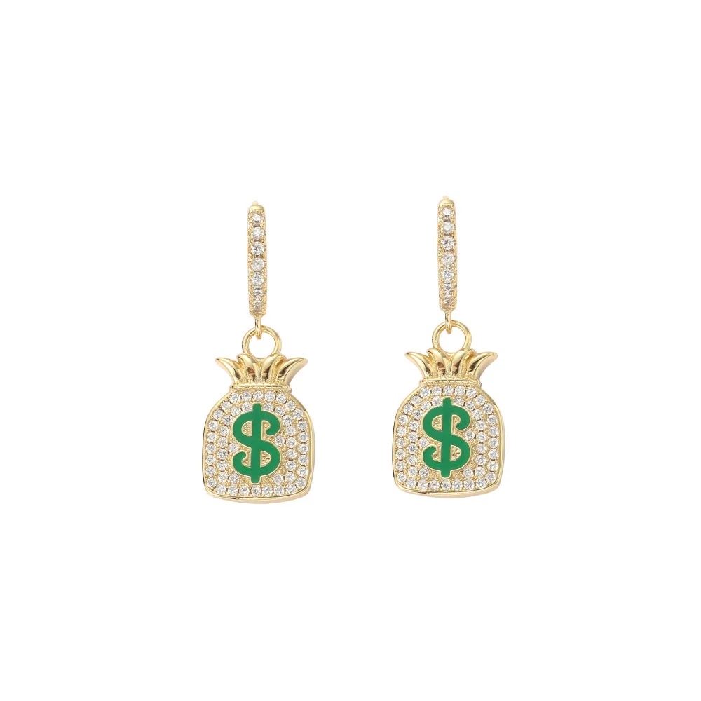 High Quality Cubic Zircon Punk Dollar Dangle Earrings Hoop Fashion Hip Hop Party Jewelry Gift
High Quality Cubic Zircon Punk Dollar Dangle Earrings Hoop Fashion Hip Hop Party Jewelry Gift