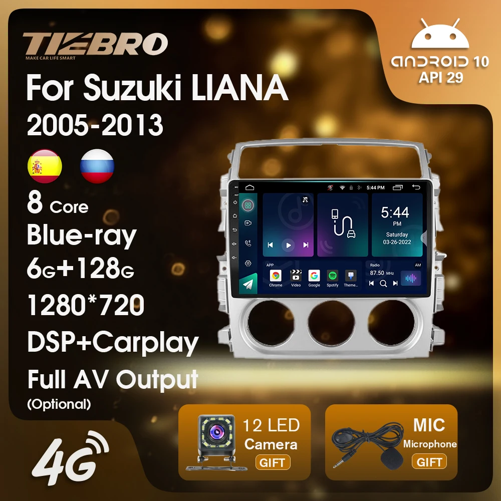 

TIEBRO Android10 Car Multimedia Player Car Radio For Suzuki LIANA 2005-2013 GPS Navigation Carplay Touch Screen Stereo Receiver