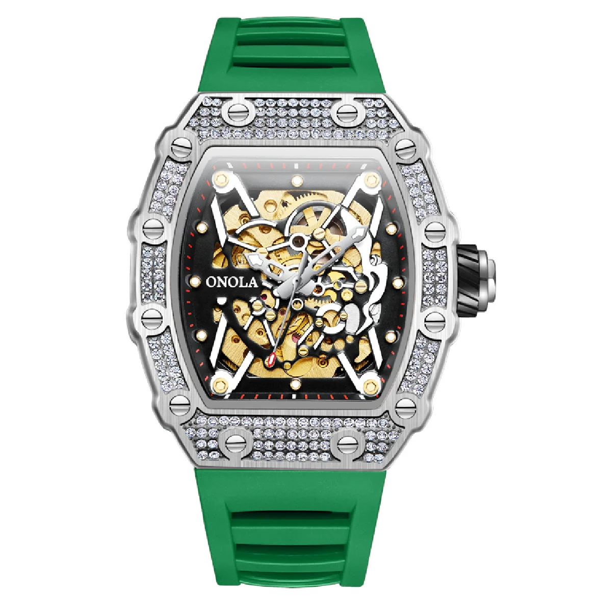 ONOLA 2023 New Fashion Diamond Design Fully Automatic Mechanical Watch Men's Tape Waterproof Sports Watches Relogio Masculino
ONOLA 2023 New Fashion Diamond Design Fully Automatic Mechanical Watch Men's Tape Waterproof Sports Watches Relogio Masculino