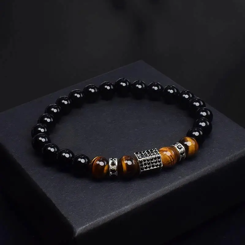 Punk Charm strand Bracelet for Men Fashion Antique Zircon Tiger eye stone bead Bracelets Jewelry Elastic Male Pulseira bileklik
Punk Charm strand Bracelet for Men Fashion Antique Zircon Tiger eye stone bead Bracelets Jewelry Elastic Male Pulseira bileklik