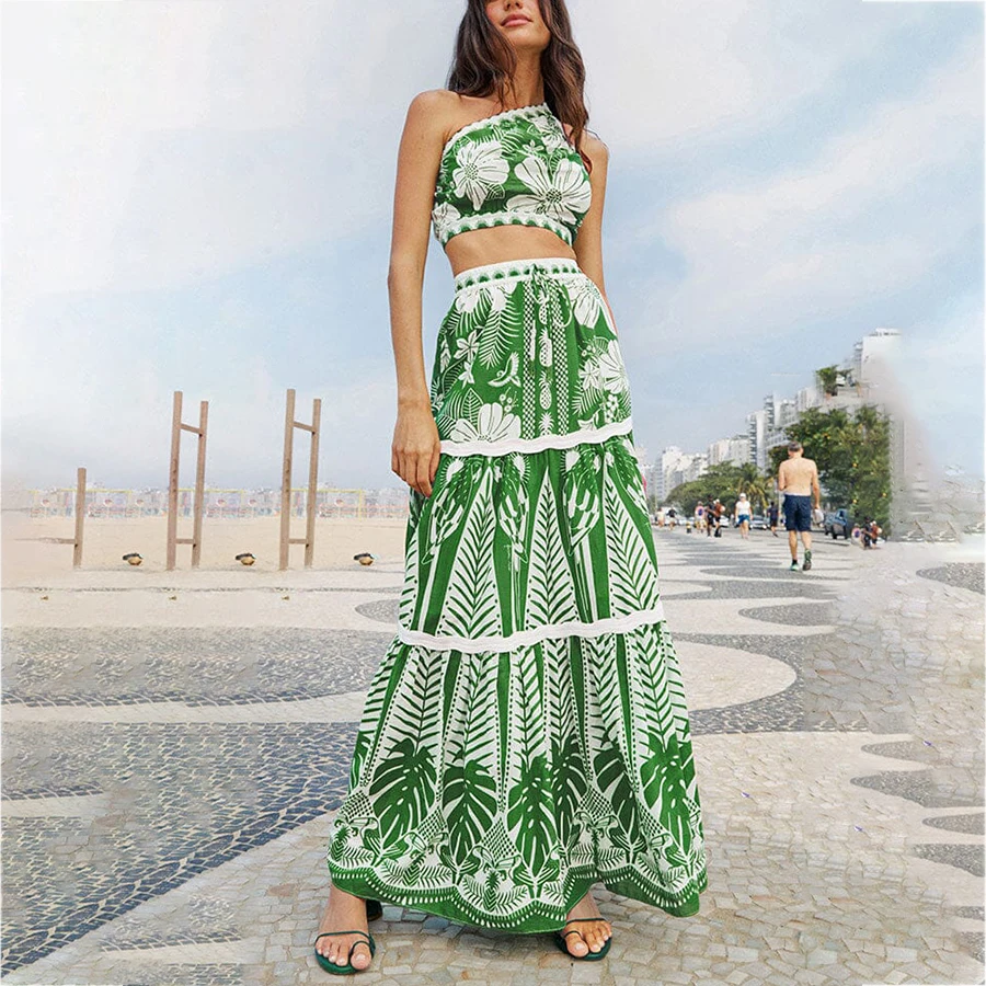 Floral Print Two Piece Women's Swimsuit 2023 One Shoulder Green Vintage Natural Elegant Bikini Set Summer Bathing Suit Beachwear
Floral Print Two Piece Women's Swimsuit 2023 One Shoulder Green Vintage Natural Elegant Bikini Set Summer Bathing Suit Beachwear