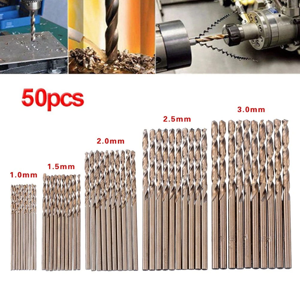 50pcs HSS M35 Cobalt Multifunction Twist Drill Bit 1/1.5/2/2.5/3mm 135 Degree Split Point Tip Wood Working Tools And Accessories
50pcs HSS M35 Cobalt Multifunction Twist Drill Bit 1/1.5/2/2.5/3mm 135 Degree Split Point Tip Wood Working Tools And Accessories