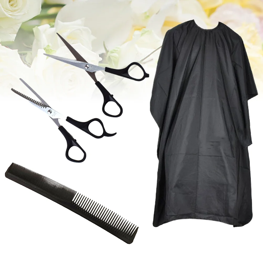 1 Set Hair Cutting Set Salon Shears Comb Salon Cape Hairdressing For Barber Salon Home Men ( Black )
1 Set Hair Cutting Set Salon Shears Comb Salon Cape Hairdressing For Barber Salon Home Men ( Black )