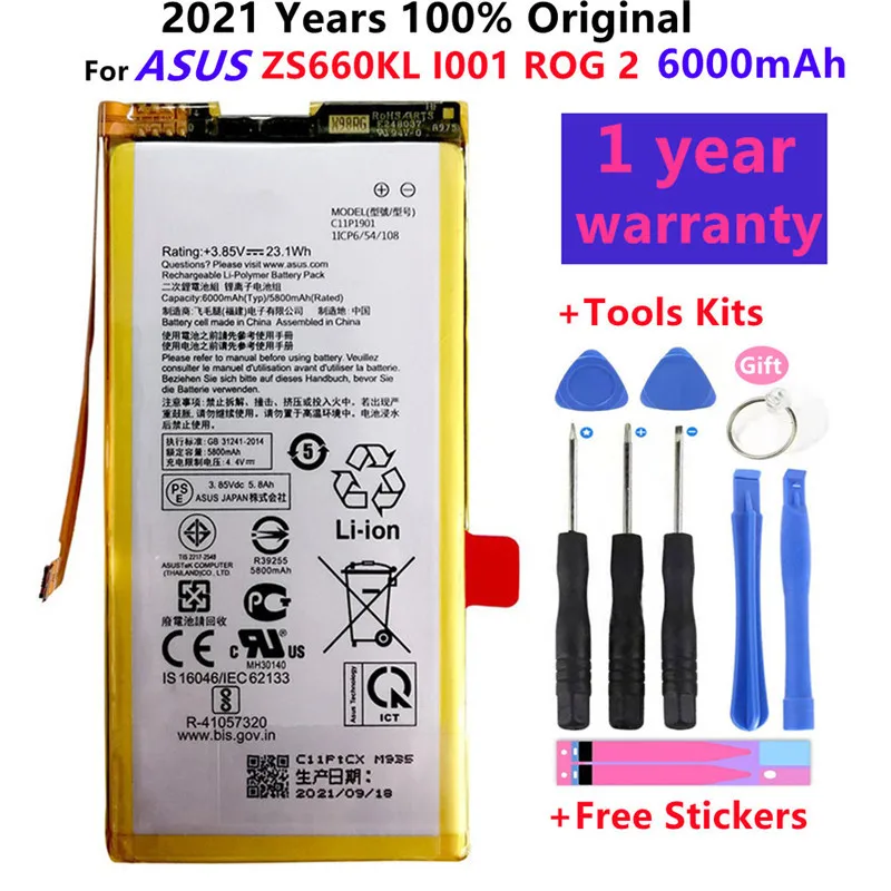 Original High Capacity C11P1901 ZS660KL I001DB Phone Battery For ASUS ROG 2 Game Phone 6000mAh Bateria
Original High Capacity C11P1901 ZS660KL I001DB Phone Battery For ASUS ROG 2 Game Phone 6000mAh Bateria
