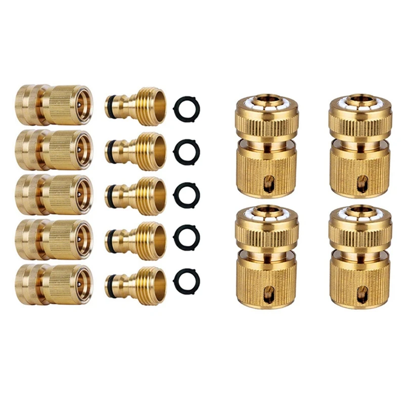 Hot-5 Pcs Garden Hose Quick Connectors Solid Brass 3/4 Inch With 4 Pcs Brass Hose Connector Hose End Fitting
Hot-5 Pcs Garden Hose Quick Connectors Solid Brass 3/4 Inch With 4 Pcs Brass Hose Connector Hose End Fitting