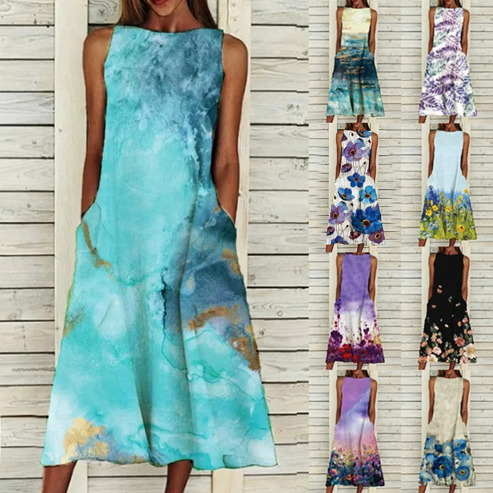 Женское праздничное длинное платье без рукавов, повседневное винтажное праздничное платье с принтом, весна-лето 2022
Женское праздничное длинное платье без рукавов, повседневное винтажное праздничное платье с принтом, весна-лето 2022