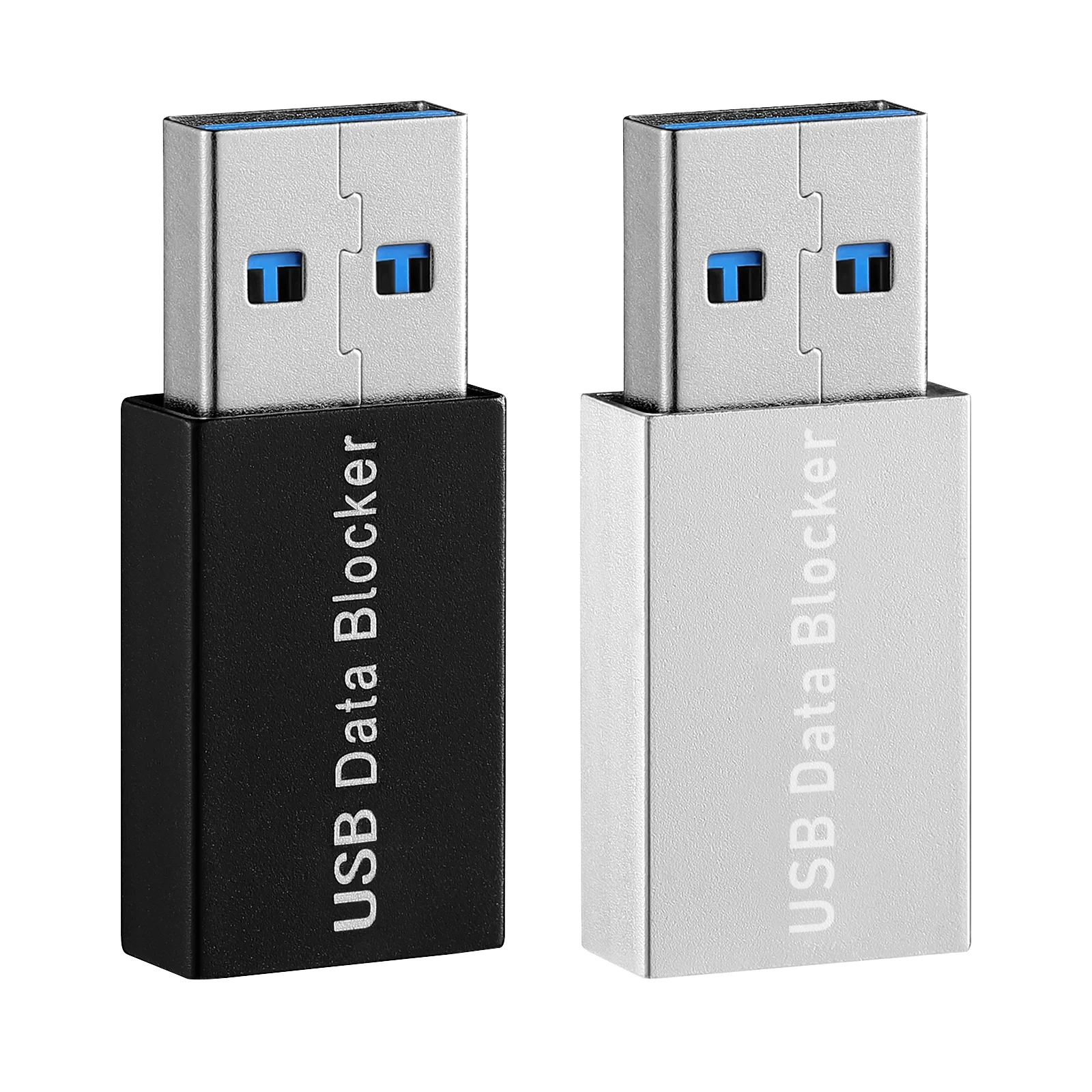 

2 Pcs Charging Cables Data Blocker Adapter Blocking Sync Charge-Only Anti-theft Brush Anti-hacking Aluminum Alloy